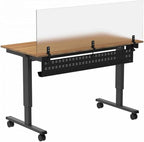 Stand Up Desk Store Under Desk Cable Management Tray Black Horizontal Computer - Image 2