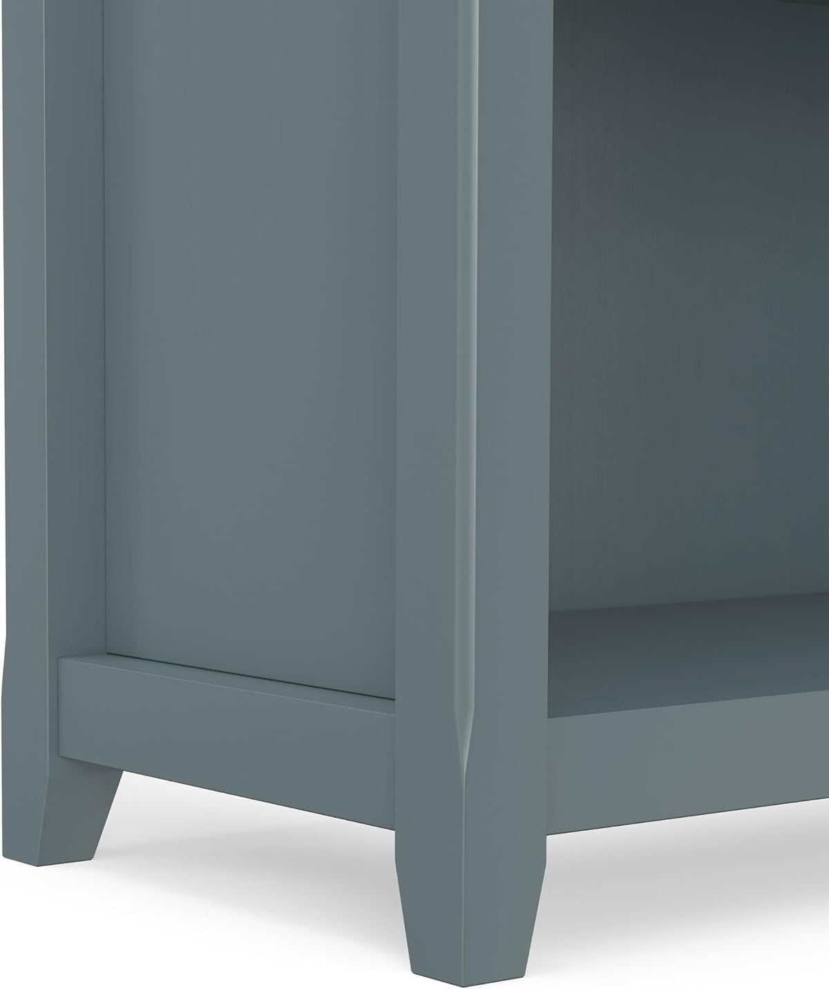 SIMPLIHOME Amherst 70" Tall Solid Wood 5-Shelf Bookcase in French Blue
