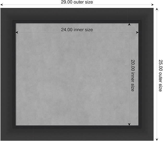 Amanti Art Black Framed Magnetic Board 25x29 Medium Vision Board - Image 2