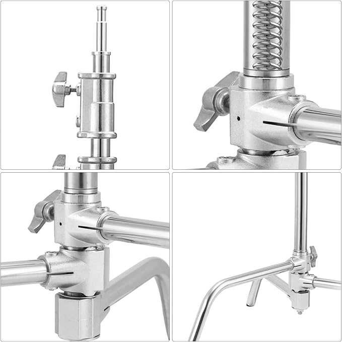 Soonpho 2 Packs Heavy Duty C-Stand Kit, Stainless Steel Photography Light Stand - Image 4