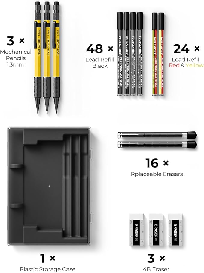 Four Candies 3PCS 1.3mm Mechanical Pencil Set - Image 6