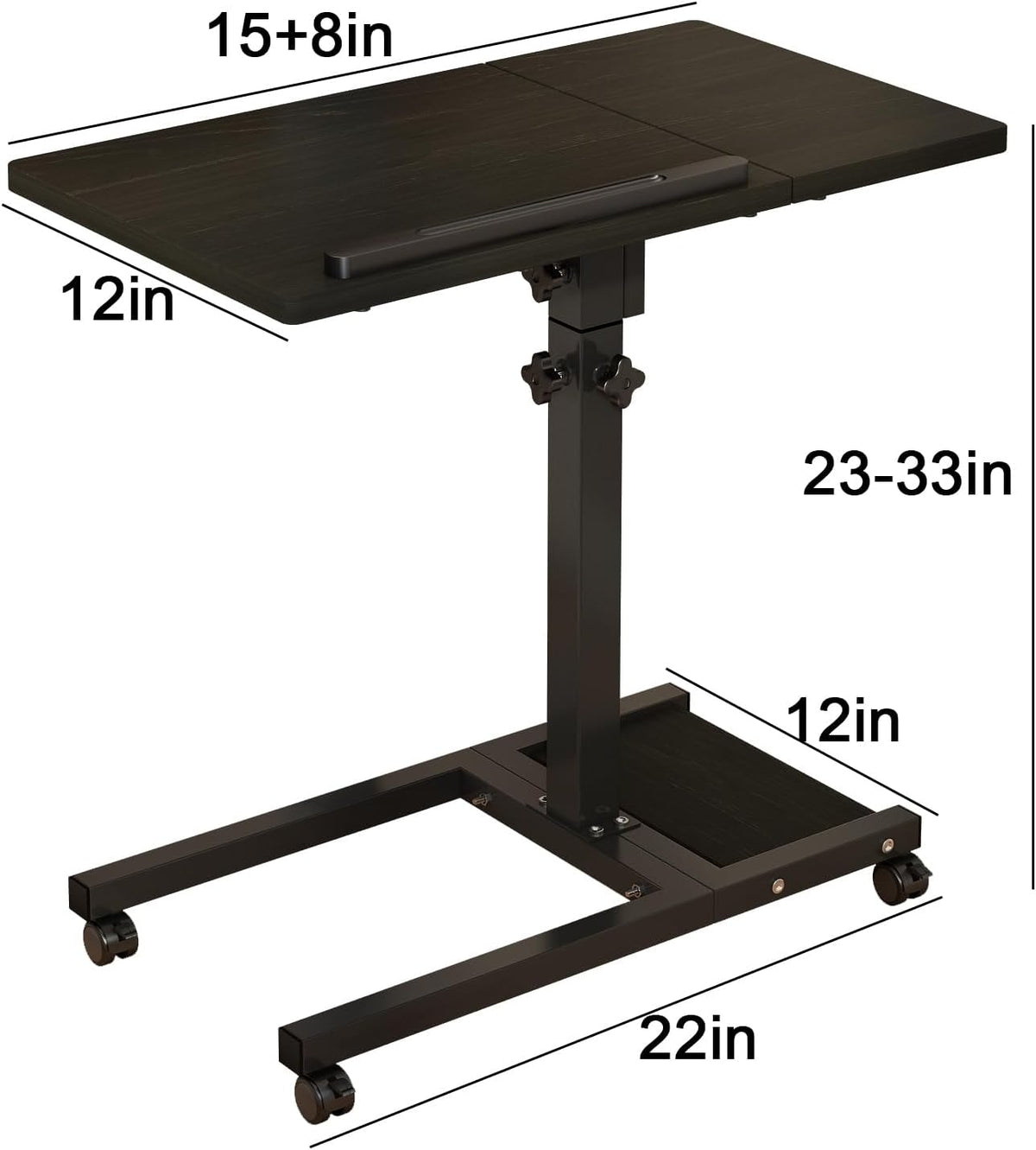 LINGMI Mobile Height Adjustable Laptop Desk with Mouse Pad, Portable Laptop D...