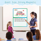 3+50PCS,Magnetic Lined Paper for Whiteboard 23.3x16.5in, Giant Notebook Paper for Classroom Draw Write Dry Erase Handwriting Chart Kids for Teachers (Note+Ten),Ten Math 16.5x11.7in