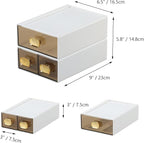 Spacious Desk Drawers, Stackable Desktop Organizer, Plastic Storage Box - Image 3