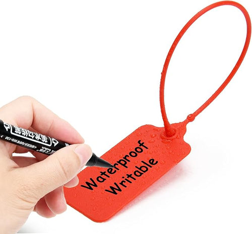100 Red Blank Plastic Tags for Labeling Waterproof Hanging Labels Writable Tags - Image 2