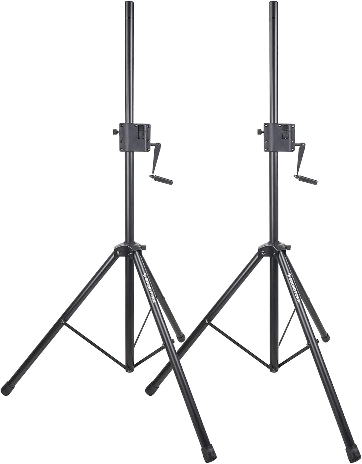 Sound Town 2-Pack Crank-Up Adjustable Height Tripod Speaker Stands (48"-...
