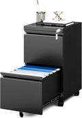 MIIIKO 2 Drawer File Cabinet on Wheels, Home Office Mobile File Drawers Under by MIIIKOOfficeFurniture
