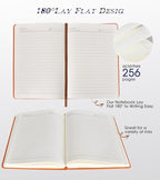 Biuwory Lined Journal Notebook for Women Men, 256 Pages A5 Hardcover Leather - Image 4