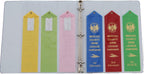 10 Swimming Large Ribbon Award Binder Pages Organizer Holder Storage – USA | Ribbons up to 2.5”x11” Thick Robust Crystal Clear Display Original USA Inventor Track Gymnastics Dog Shows Sport Competition