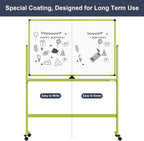 Rolling Whiteboard, 48x32 Inches Mobile Whiteboard on Wheels, Magnetic Dry - Image 5