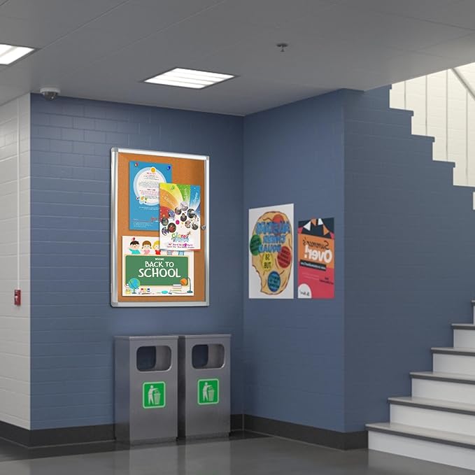 Outdoor Enclosed Bulletin Board, Weatherproof Cork Noticeboard - Image 7