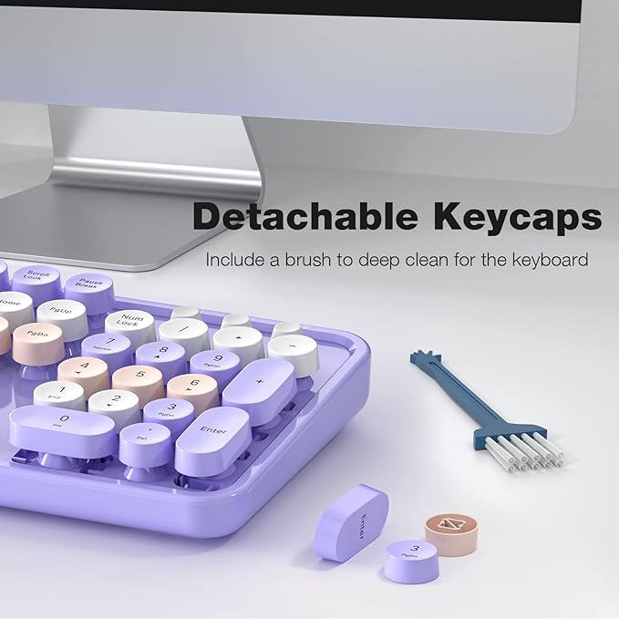 MOFII Wireless Keyboard and Mouse Combo, 2.4GHz Retro Full-Size Keyboard - Image 5