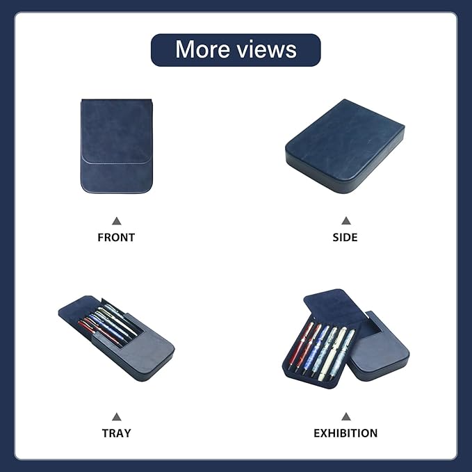 MIVLXLX Leather 6 Fountain Pen/Pencil Tray Case, Magnetic Closure - Image 5