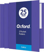 Oxford Twin-Pocket Folders, Textured Paper, Letter Size, Holds 100 Sheets by Oxford