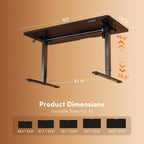 DESINO Standing Desk, 63 × 28 Inches Electric Height Adjustable, Sit and Stand Up, Computer Office Desk with Splice Board, Black Frame/Black TOP