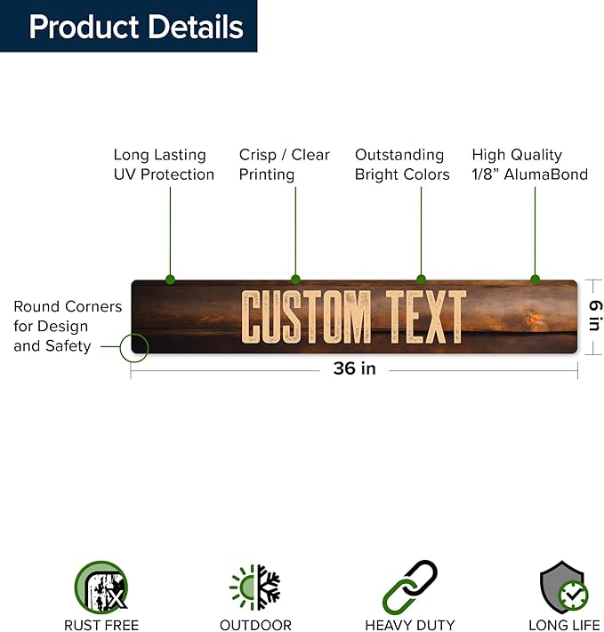 Custom Sign, Custom Street Sign, 11 Font Colors, 13 Font Styles, 4 Hole Options - Image 6