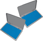2 Pack Metal Case Stamp Pad Large Size, Sky Blue Color by ZIGEL