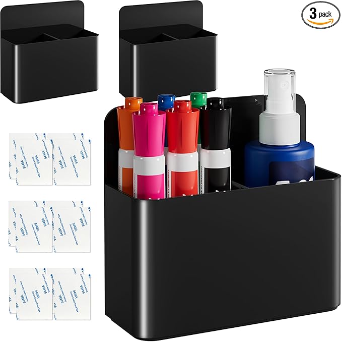 First-zgel 3 Pack Magnetic Dry Erase Marker Holder, Wall Pen Holder by First-zgel
