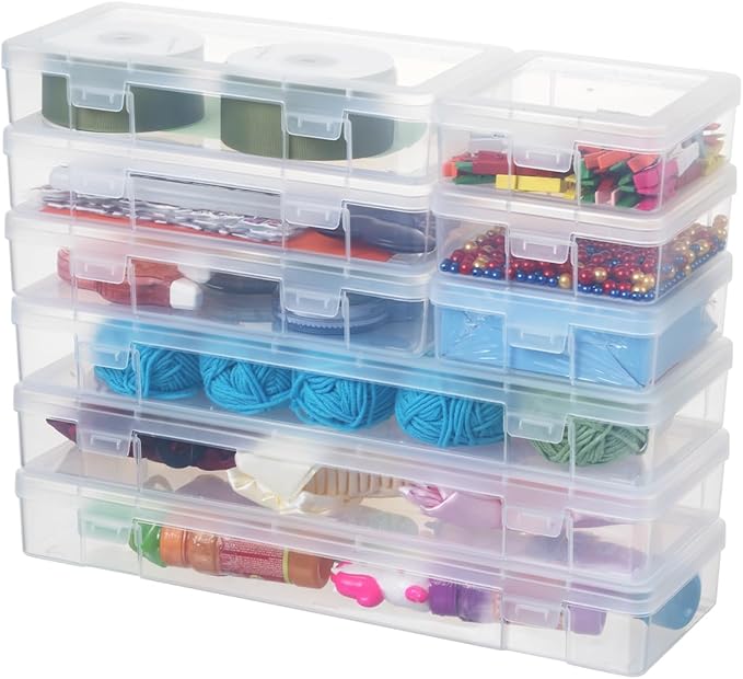 novelinks Stackable Plastic Clear Storage Box Containers - Image 2