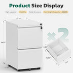 Greenvelly 2 Drawer Mobile File Cabinet - Image 3