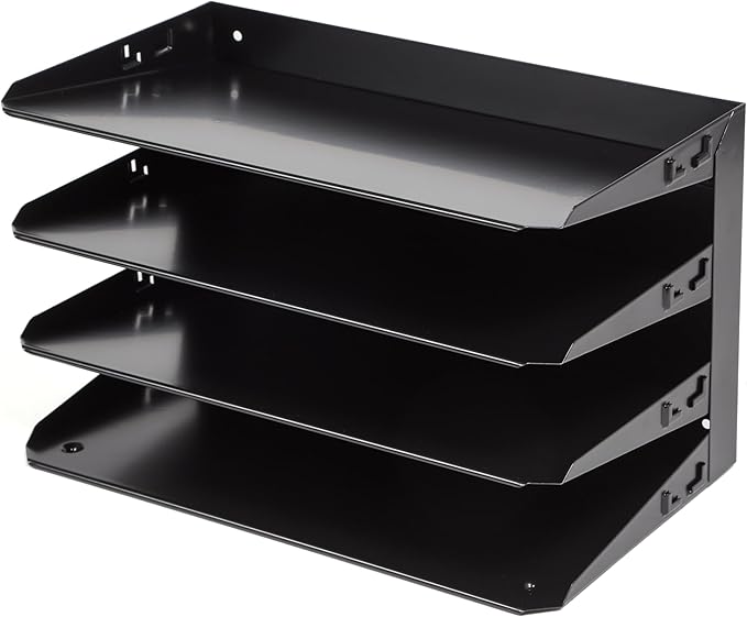 Huron Desktop Horizontal 4-Slot Legal File Binder Organizer Storage Letter Tray - Image 4