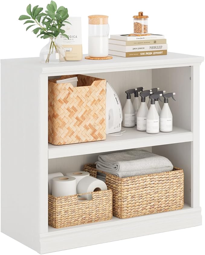 Bevfint 30" Bookcase, 2-Tier Display Shelves Open Storage Organizer, Book Case - Image 6