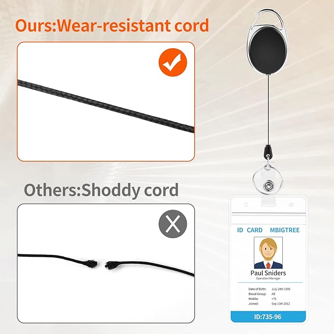 5 Pack ID Badge Holder, Badge Holder Retractable Clip - Image 5
