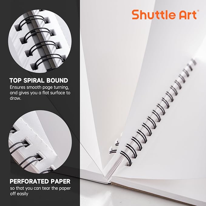 Shuttle Art Marker Pad, 12”x9” Portable Sketchbook, 70 Sheets Marker Drawing - Image 6