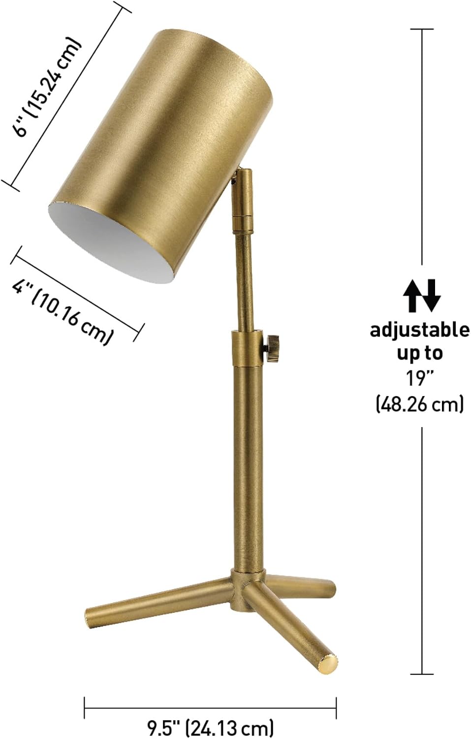 Globe Electric 52097 Pratt 18" Desk Lamp, Matte Brass Finish, Adjustable...