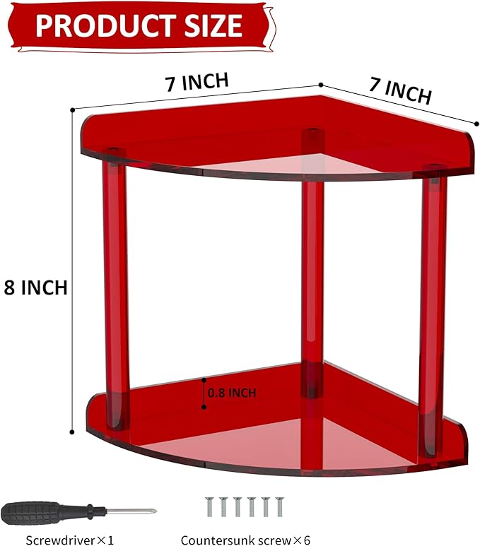 Sezanrpt 2 Tier Countertop Corner Organizer Shelf 7x7x8 Inch, Vanity Storage - Image 2