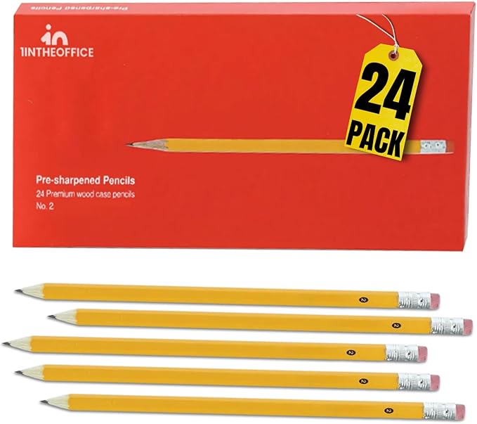 1InTheOffice Pre Sharpened Pencils #2, Pencils by 1InTheOffice