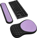 Wrist Rest for Computer Keyboard and Mouse Pad Set with Massage Design | Ergonomic Memory Foam Wrist Support Mouse Pad for Pain Relief,Easy Typing,Desk Wrist Pad for Office Home(2-in-1 Black+Purple)