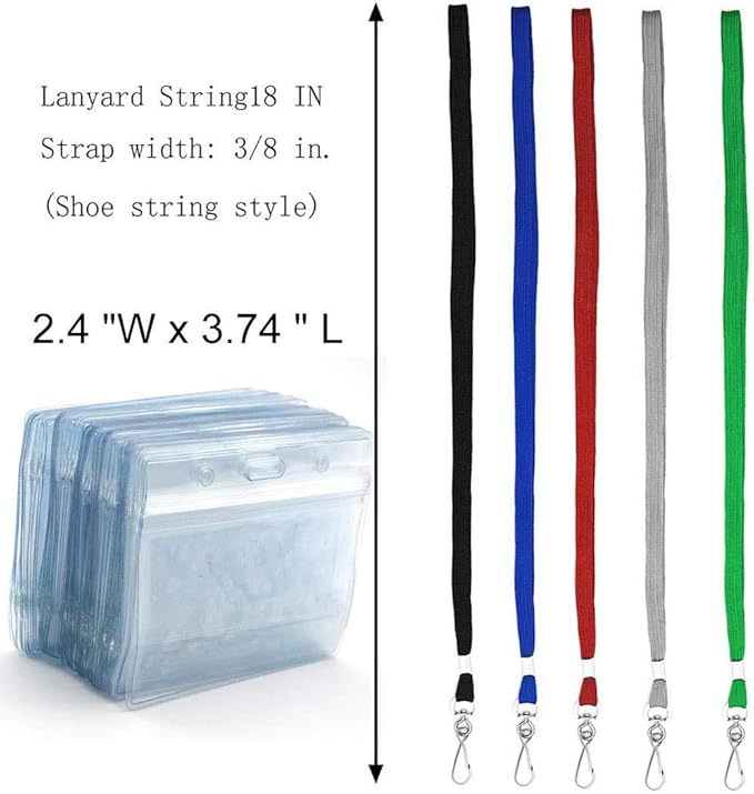 Bird Fiy® Lanyard/Badge Holder Pairs: Woven Round Lanyard & Horizontal Sealable - Image 2