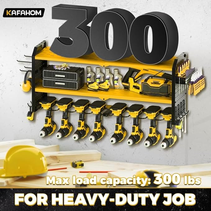 KAFAHOM Power Tool Organizer，Large 8 Drill Holder Wall Mount ，Heavy Duty Metal - Image 5
