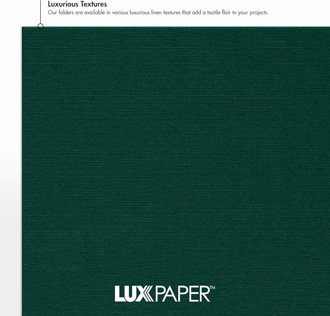 LUXPaper 9.5" x 12" Certificate Holders | Green Linen | 100lb. Cover | 100 Qty - Image 6