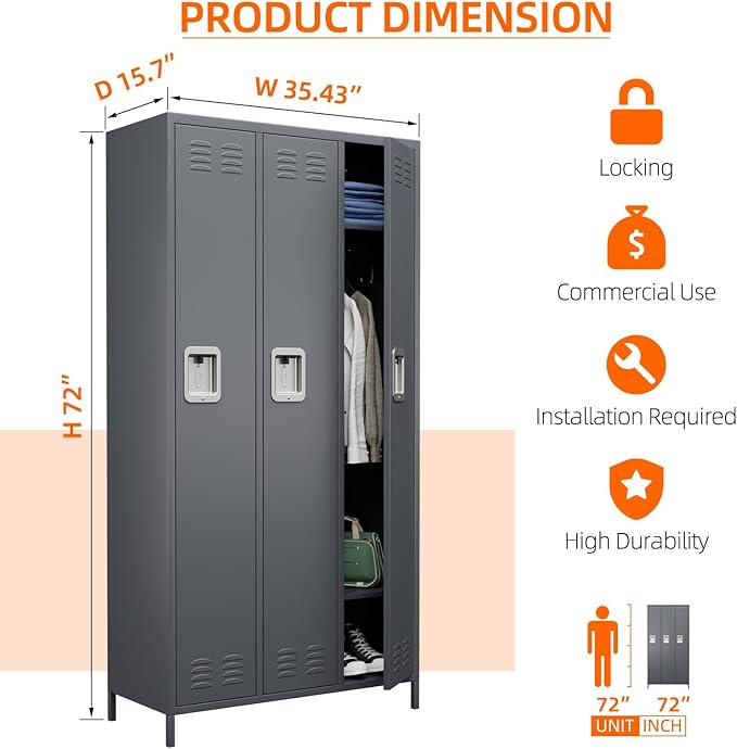 SUPEER Metal Employee Lockers - Image 3