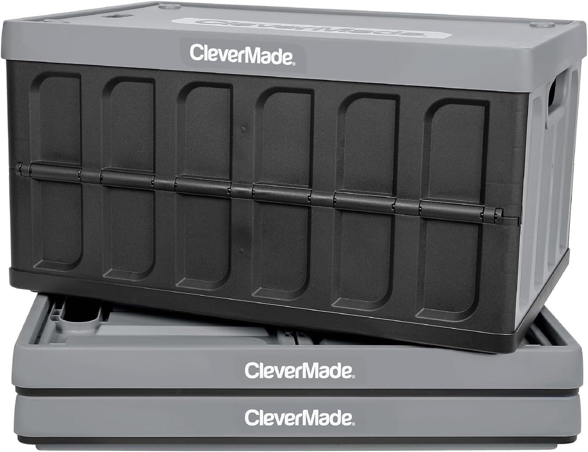 clevermade collapsible storage bins with lids, 46l 3, main product view
