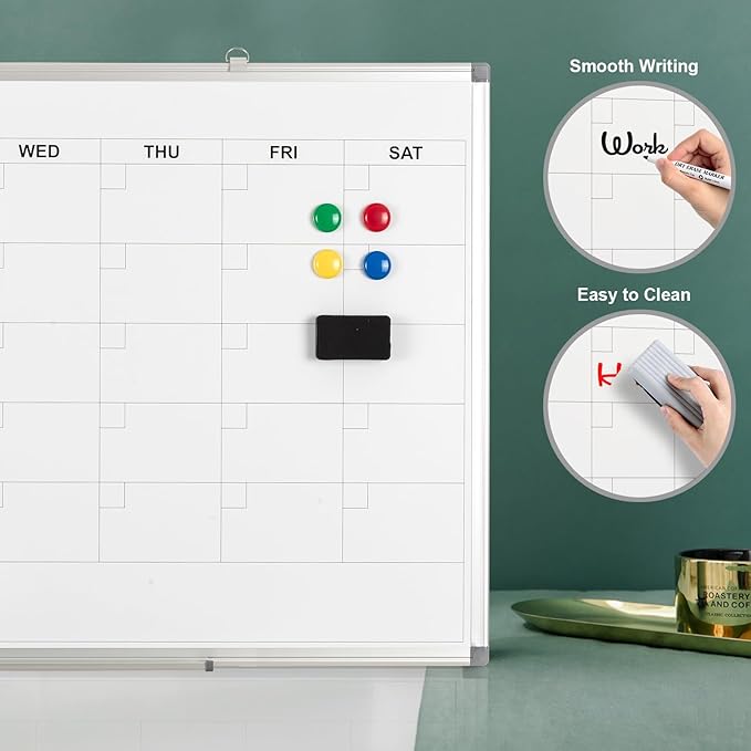Comix Magnetic Dry Erase Calendar Whiteboard, 36 x 24 Inches Monthly Calendar - Image 4