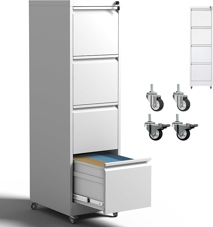IKIMI 4 Drawer Locking File Cabinet by IKIMIMetalFurniture