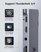 USB C Hub Adapter for MacBook Pro/Air M1M2M3 2022 2021 2020 13"15"16", 100W - Image 3