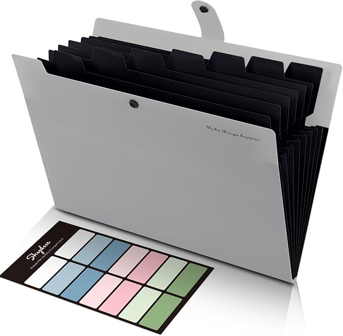 SKYDUE Accordion File Organizer, 8 Pockets Expanding File Folders, Portable by SKYDUE