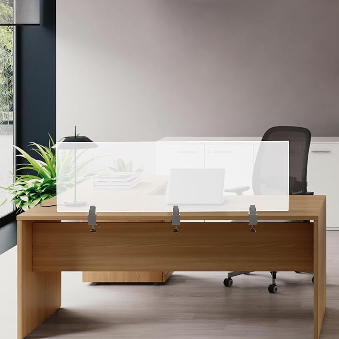 KONKENIE Acrylic Office Privacy Partition Indoor Desk Divider Guard Rectangle - Image 4