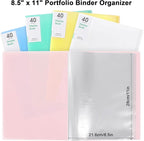 Phyxin Portfolio Binder, 40-Pocket Portfolio Folder 8.5" x 11", Displaying 80 - Image 3