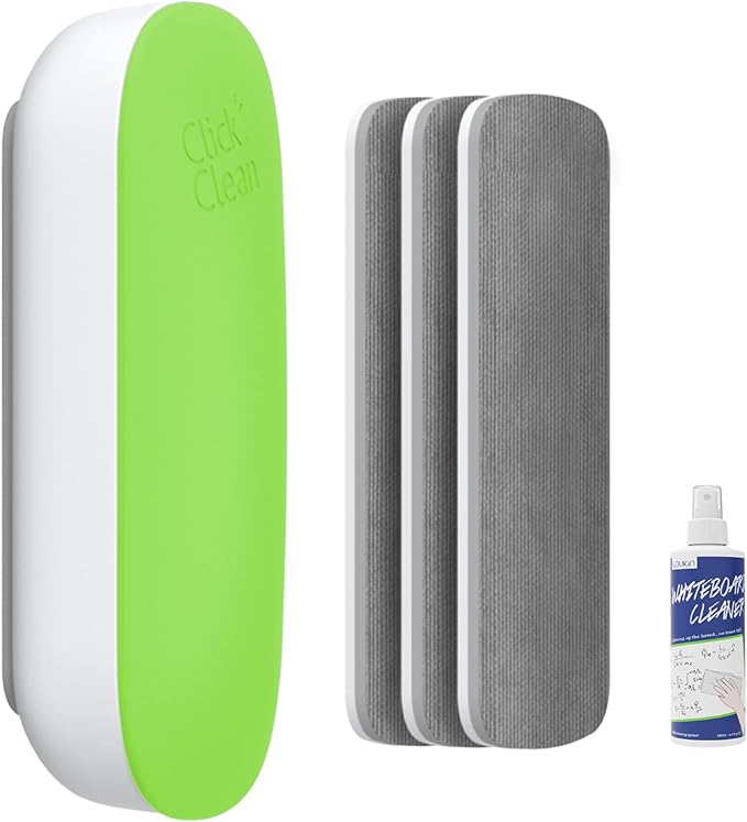 CLICK CLEAN Replaceable Dry Erase Board Eraser, 4-in-1 Magnetic Whiteboard by CLICKCLEAN