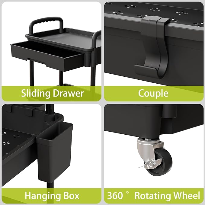 Sorgion 5 Tier Rolling Cart Organizer, Bathroom Cart Organizers - Image 4
