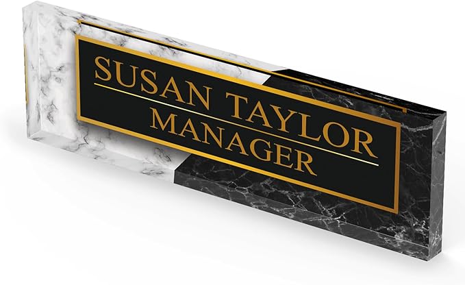 Artblox Personalized Office Desk Name Plate and Business Card Holder | Clear - Image 4