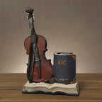 Jaugufiy Resin Violin Sculpture Pen Holder Pencil Holder Pen Organizer Cosmetic - Image 3