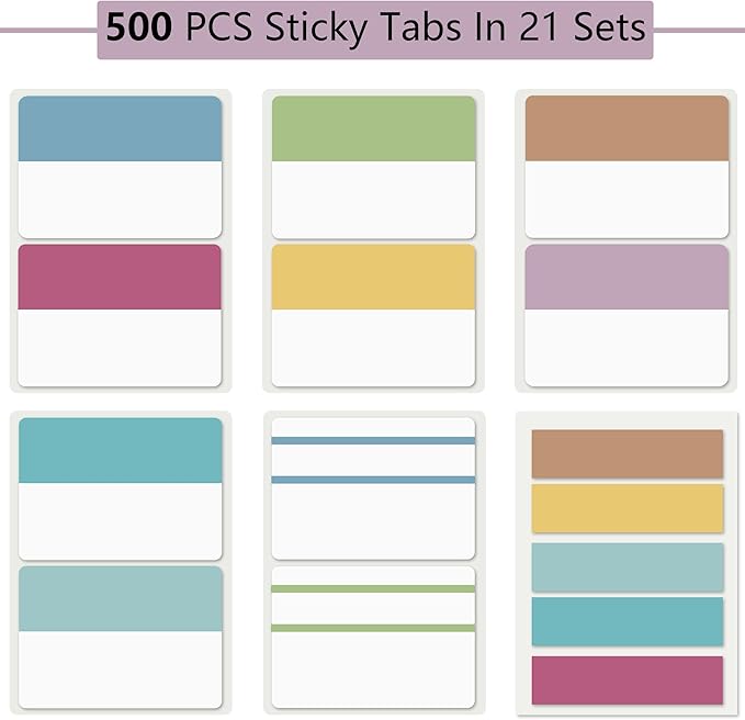 ELII 500 PCS Sticky Index Tabs 2 Inch Book Tabs - Image 2