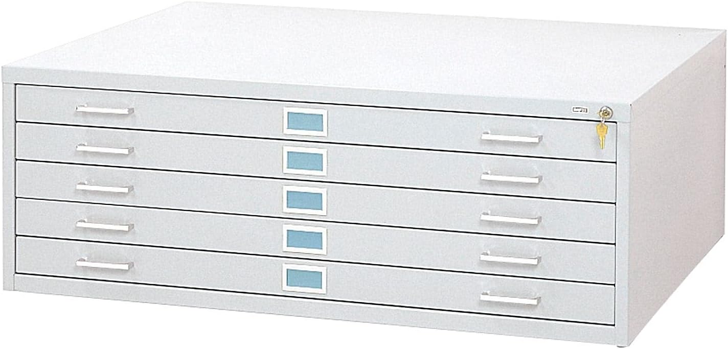 Safco Products Flat File for 48" W x 36" D Documents, 5-Drawer (Additional Options Sold Separately), White