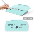 Aqua Blue Mini Desktop Pure Glass Whiteboard, Small Slope Slick Desk Whiteboard - Image 3